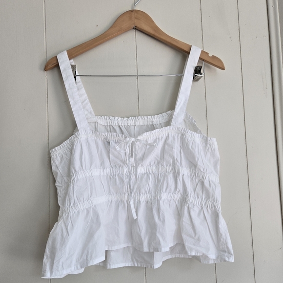 Madewell Poplin Sophia Peplum Tank-Size XL - Picture 8 of 8
